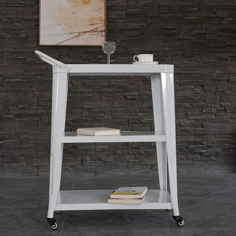 3-Tiered Industrial Metal Kitchen Cart With Swivel Wheels - Omega Lifestyles