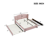 Queen Upholstered Linen Platform Bed With Trundle Drawers - Omega Lifestyles