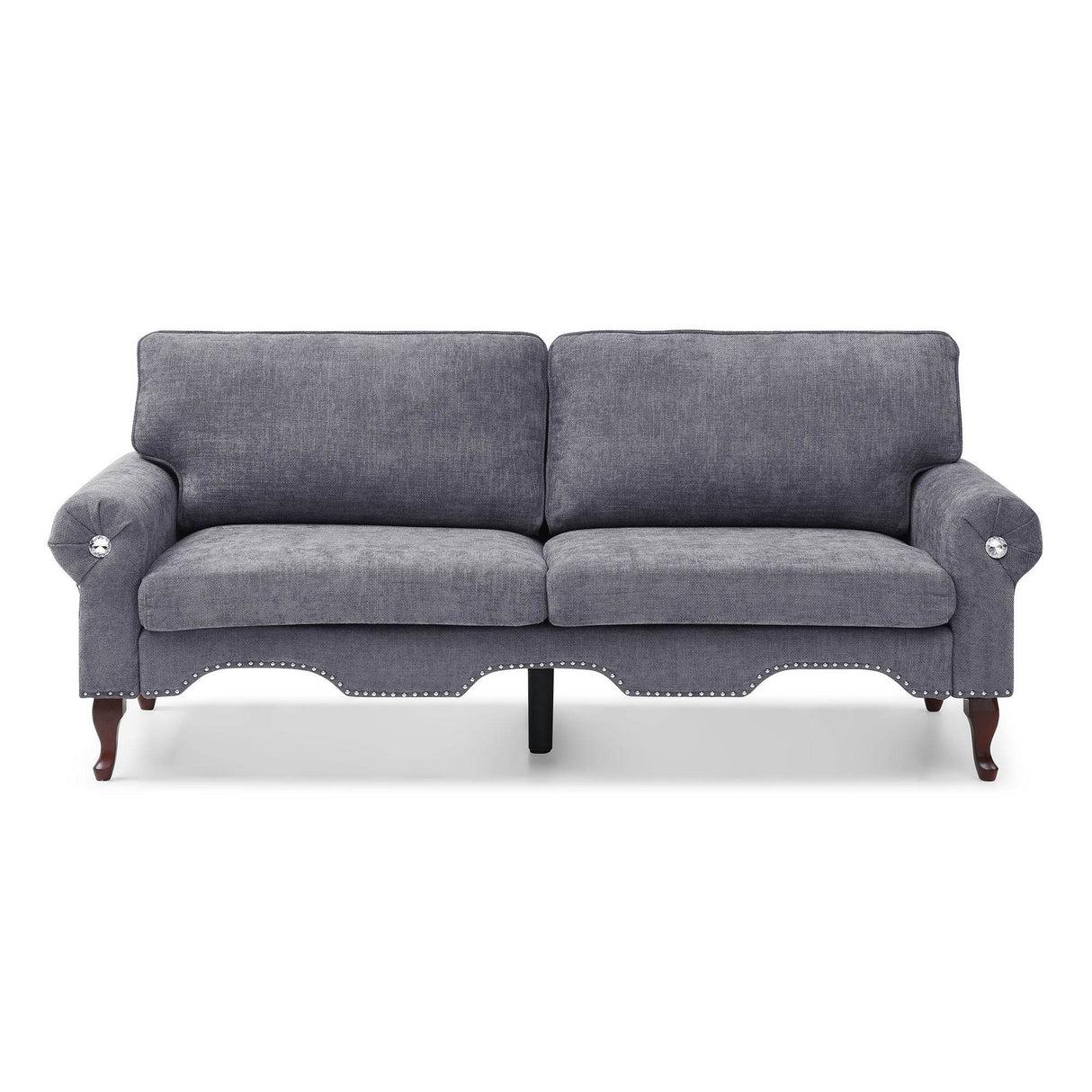 Modern Linen Chesterfield Sofa With Crystal Button Accents - Omega Lifestyles