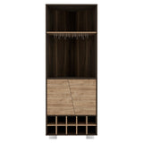 Modern Corner Bar Cabinet With Ten Built-In Wine Rack - Omega Lifestyles