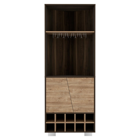 Modern Corner Bar Cabinet With Ten Built-In Wine Rack - Omega Lifestyles