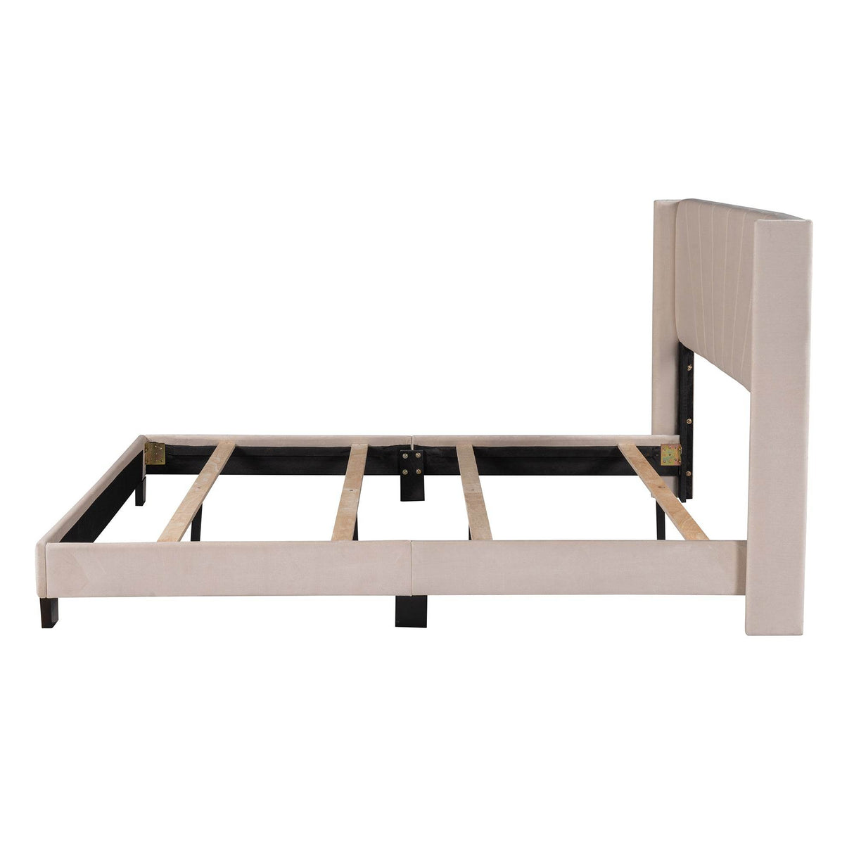Queen Velvet Upholstered Platform Bed Frame - Omega Lifestyles