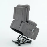 Medium-Firm Corduroy Remote-Controlled Heating Massage Recliner - Omega Lifestyles