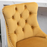 Set of 2 Velvet Upholstered Mid-Century Modern Barstools - Omega Lifestyles