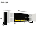 Modern White TV Stand With 34-Inch Electronic Fireplace - Sleep Galleria