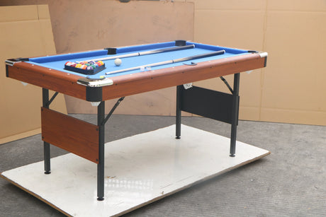 5.5-Foot Foldable Blue Velvet Cloth Billiard Table - Omega Lifestyles