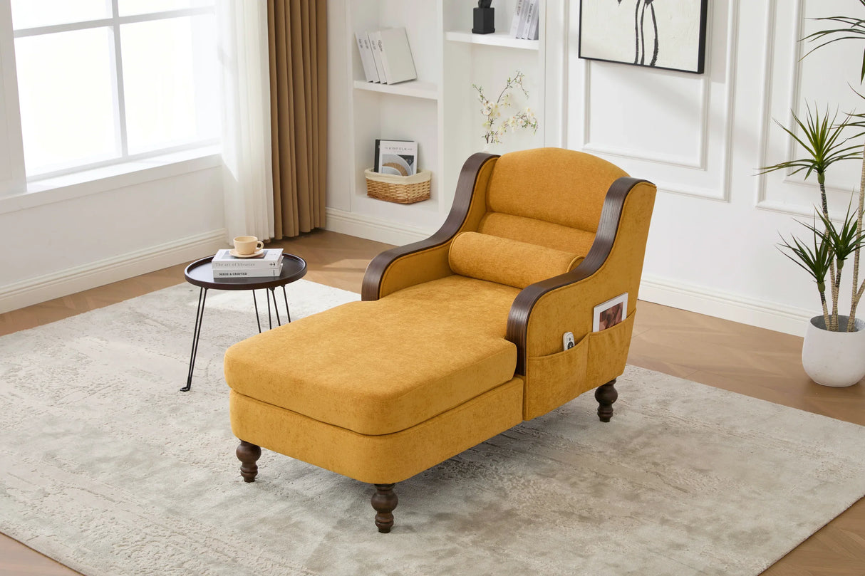 Chenille Upholstered Oversized Chaise Lounge Recliner Chair - Omega Lifestyles