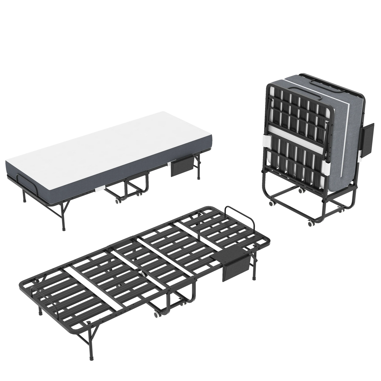 Twin Medium 5-Inch Memory Foam Folding Bed Frame - Omega Lifestyles