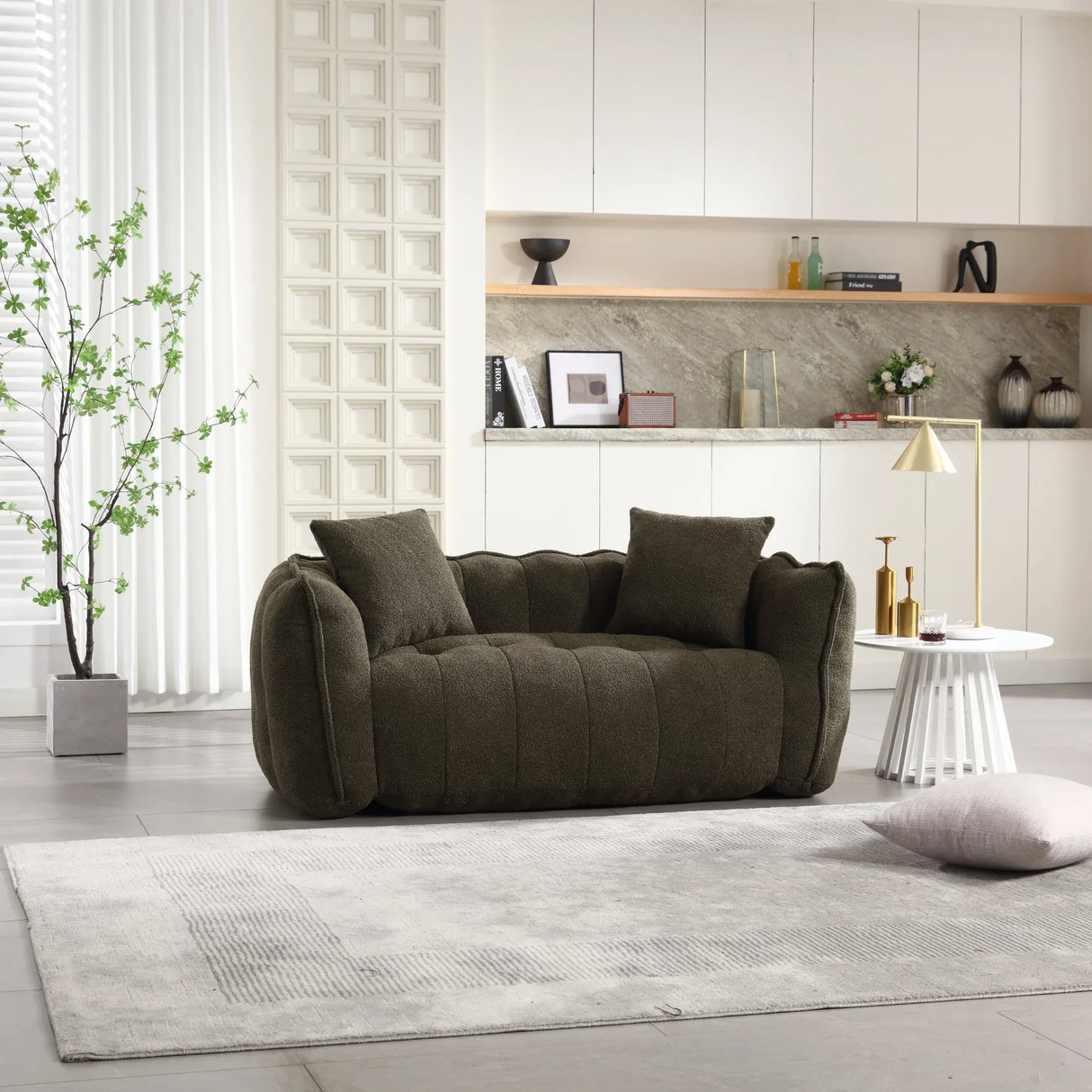 Chenille Twin Cozy Bean Bag Chair With Foam Core - Omega Lifestyles