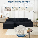 Modern L-Shaped Memory Foam Sectional Couch With Steel Frame - Omega Lifestyles