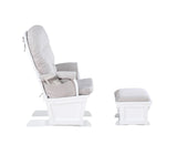 Madison Solid Wood White Glider Chair With Ottoman - Omega Lifestyles
