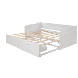 Solid Wood Extendable Twin Daybed With Trundle And Storage Drawers - Omega Lifestyles