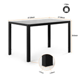 Black Tempered Glass Metal Frame Dining Table For Four - Omega Lifestyles