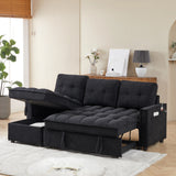 Chenille Reclining Sleeper Sofa Bed With Storage - Omega Lifestyles