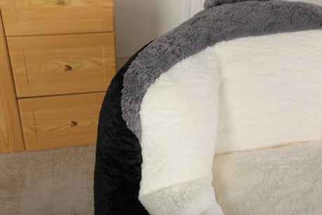 Multicolor Faux Fur Oversized Foam-Filled Bean Bag Chair - Omega Lifestyles