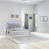 Contemporary King Size Upholstered LED Bed Frame - Omega Lifestyles