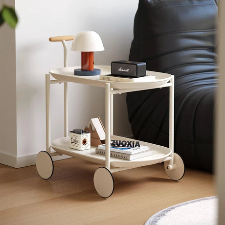 Artsy Ancient White Mobile Kitchen Storage Cart - Omega Lifestyles
