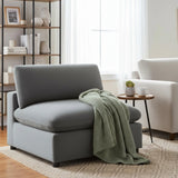Plush Modern Armless Slipper Chair With Solid Wood Legs - Omega Lifestyles