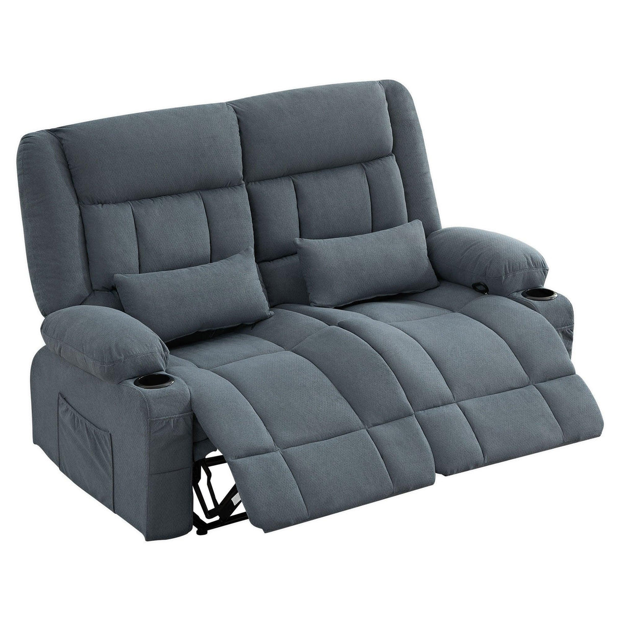 Manual Reclining Oversized Soft Metal Frame Loveseat - Omega Lifestyles
