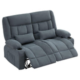 Manual Reclining Oversized Soft Metal Frame Loveseat - Omega Lifestyles