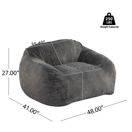 Soft Shredded Foam Faux Fur Indoor Bean Bag Chair - Omega Lifestyles