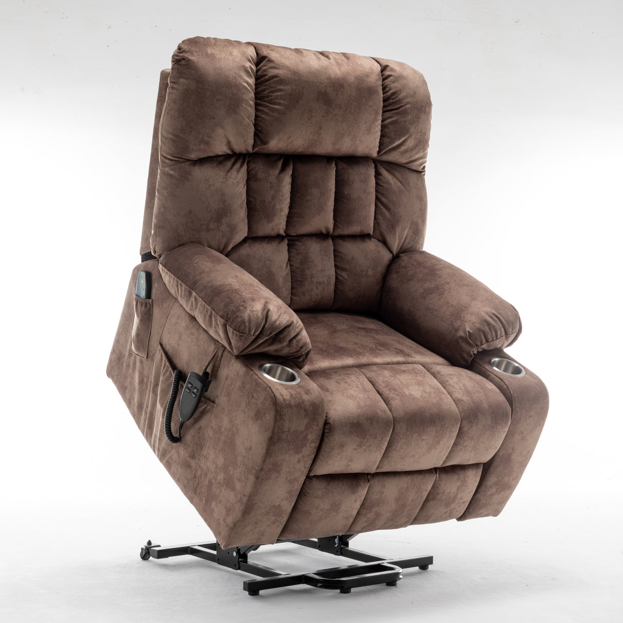 Big And Tall Velvet Lift Chair With Heat And Massage