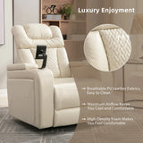 Power PU Leather Recliner Chair With Tray Table USB Port - Omega Lifestyles