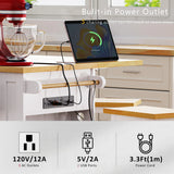 53-Inch Mobile Kitchen Island Set With Storage Drawers - Omega Lifestyles