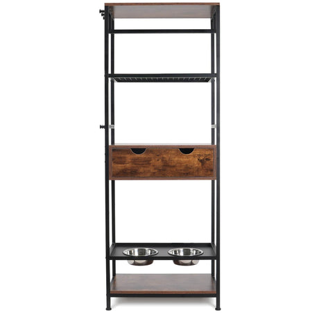 Adjustable Height Raised Dog Feeding Station With Storage - Sleep Galleria