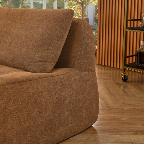 Chenille Large Medium-Soft Bean Bag Chair With Ottoman - Omega Lifestyles