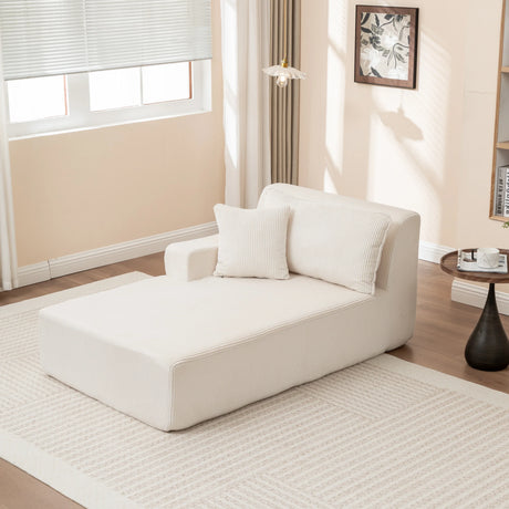 Corduroy Foam Right Armrest Chaise Lounge Chair - Omega Lifestyles