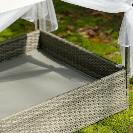 Elevated Covered PE Wicker Pet Patio Bed - Sleep Galleria
