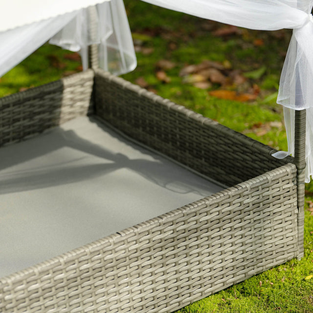 Elevated Covered PE Wicker Pet Patio Bed - Omega Lifestyles