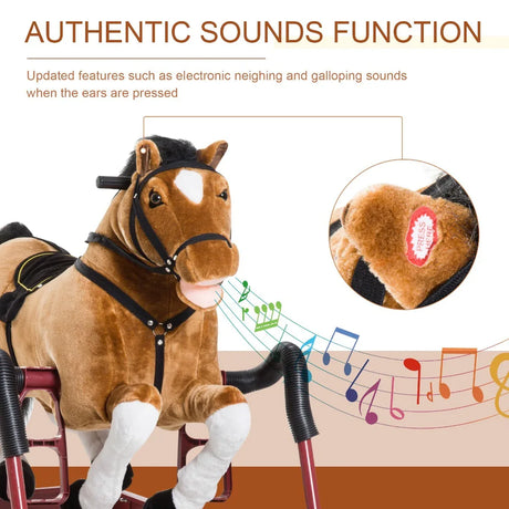 Kids Plush Electronic Neighing Rocking Horse Toy - Omega Lifestyles