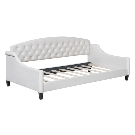 Twin Modern Velvet Upholstered Tufted Button Daybed - Omega Lifestyles