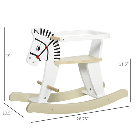 Wooden Toddler Rocking Horse With Safety Rail - Omega Lifestyles