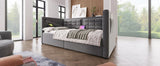 Twin Gray Velvet Upholstered Hydraulic Storage Daybed With USB Charging - Omega Lifestyles
