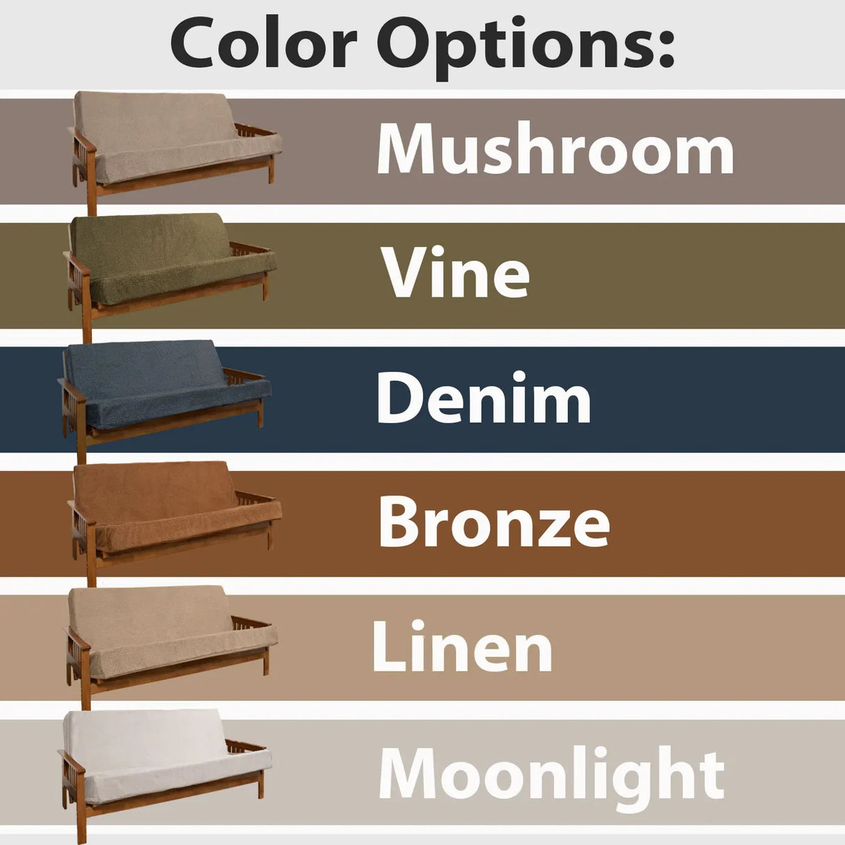 Firm 6-Inch Memory Foam Infused Futon Mattress Full XL - Omega Lifestyles