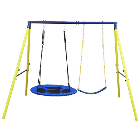 Steel Indoor Outdoor 2-Seat Kids Swing Set - Omega Lifestyles