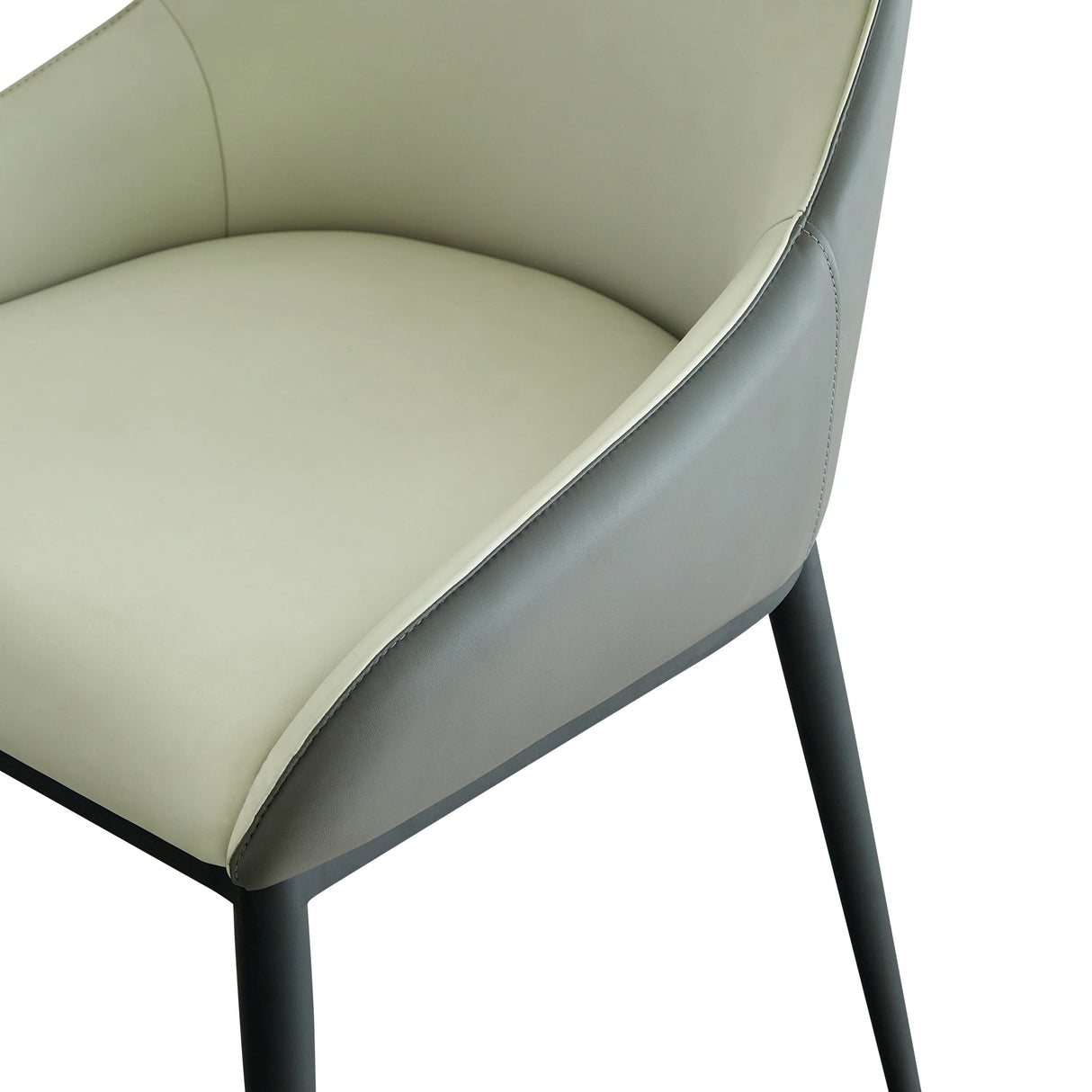 Modern PU Leather Dining Chair Set With Metal Legs Pair - Omega Lifestyles