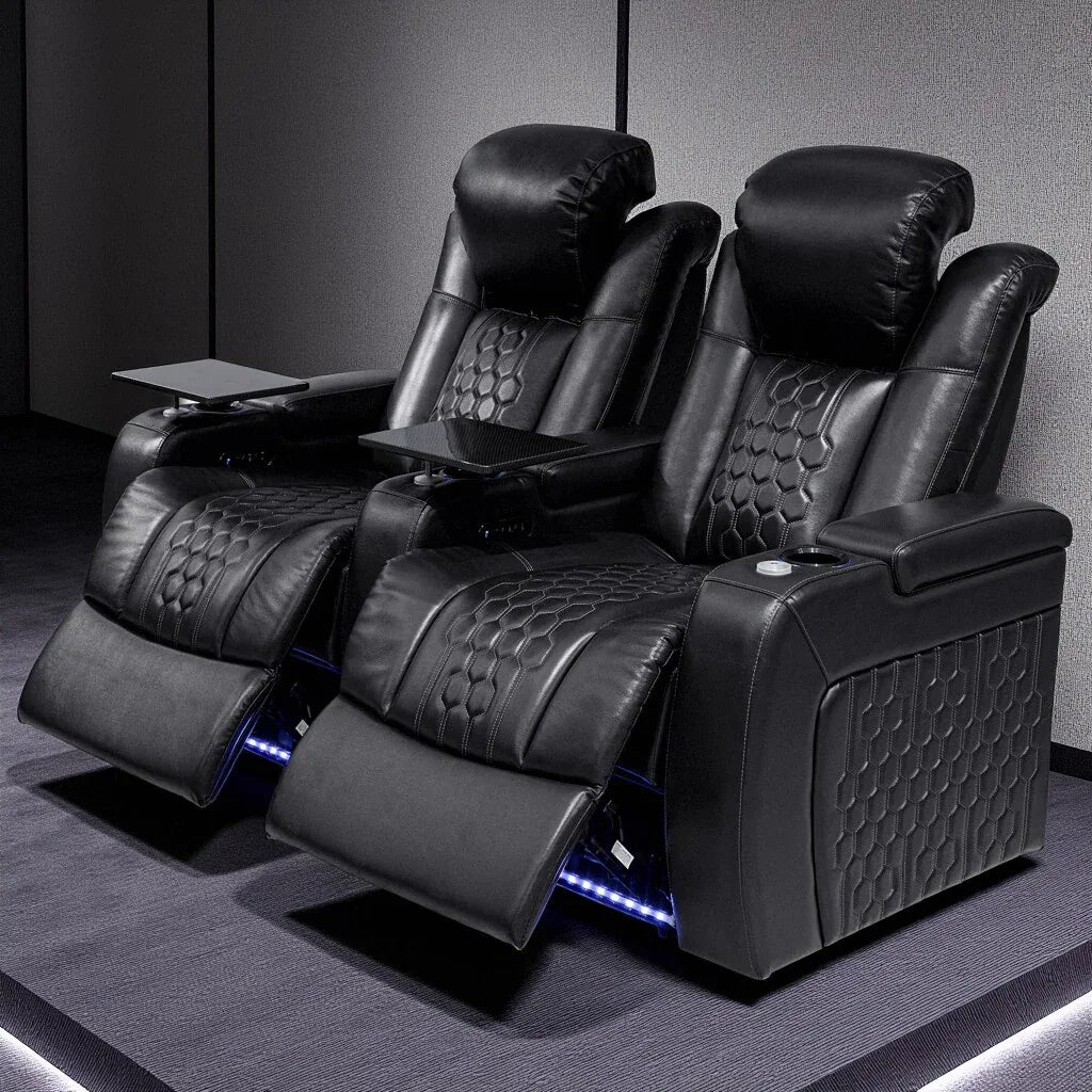 Top-Grain Nappa Ultra-Plush Power Recliner With RGB Lighting - Omega Lifestyles