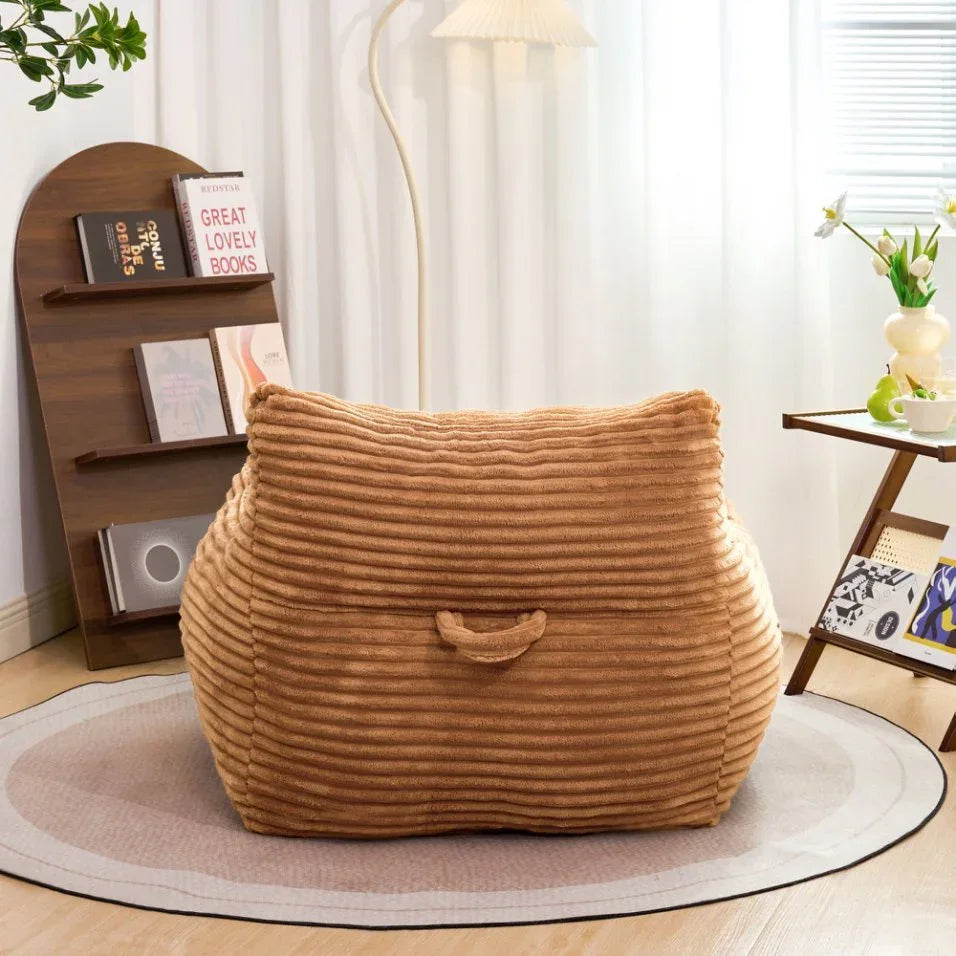 Oversized Corduroy Foam Filled Bean Bag Chair - Omega Lifestyles