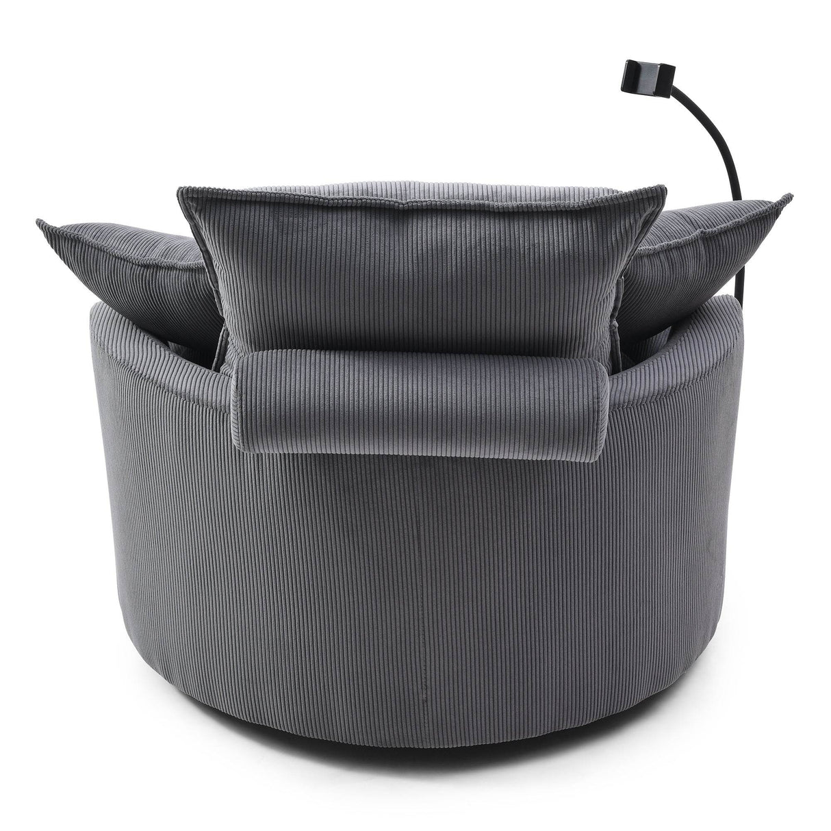 360-Degree Swivel Modern Soft Corduroy Barrel Chair - Omega Lifestyles