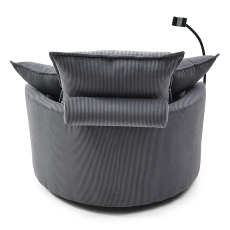 360-Degree Swivel Modern Soft Corduroy Barrel Chair - Omega Lifestyles