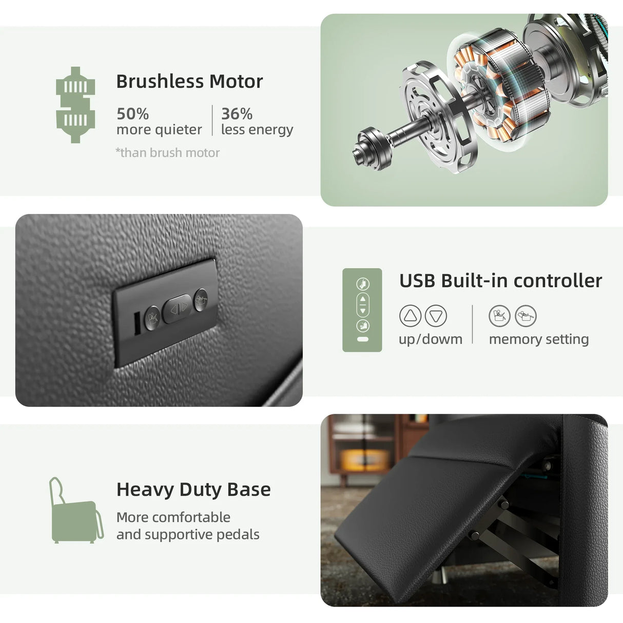 Modern Soft Faux Leather Power Recliner Chair - Omega Lifestyles