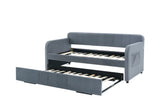 Twin Velvet Upholstered Daybed Frame With Trundle - Omega Lifestyles