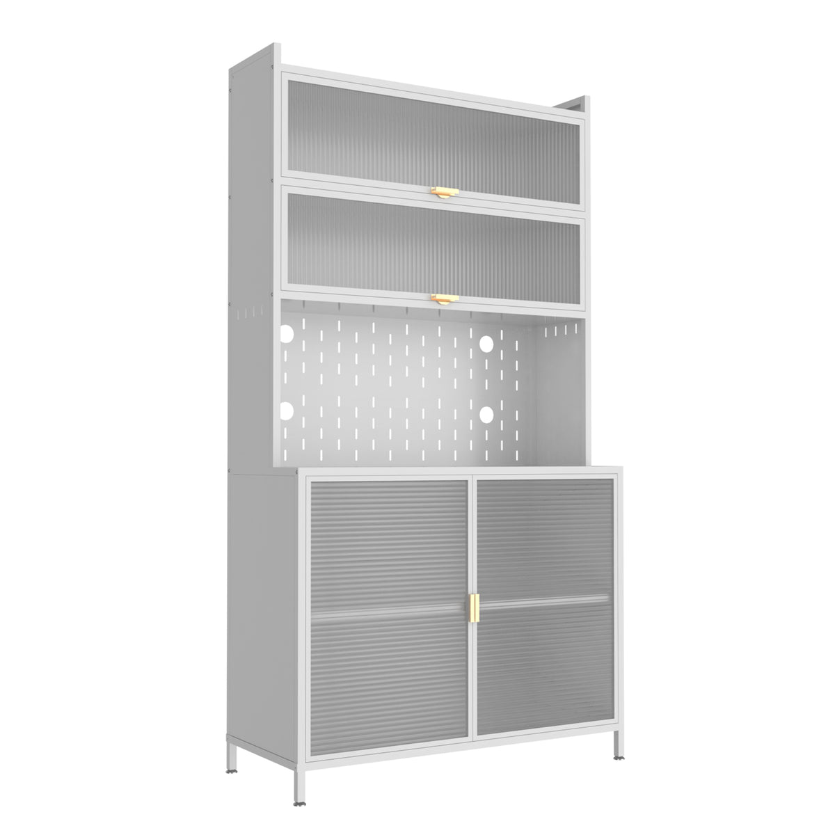 6-Tier Tall Steel Pantry Storage Cabinet With Flip Doors
