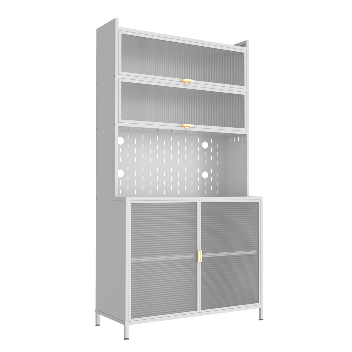 6-Tier Tall Steel Pantry Storage Cabinet With Flip Doors