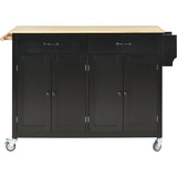 Kitchen Island Cart With Solid Wood Top And Storage - Omega Lifestyles
