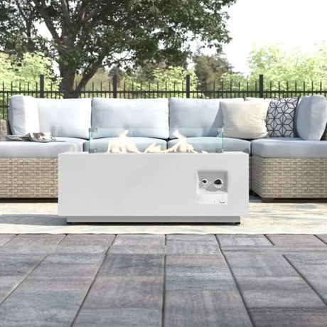 Modern Stainless Steel Outdoor Propane Fire Pit Table - Omega Lifestyles